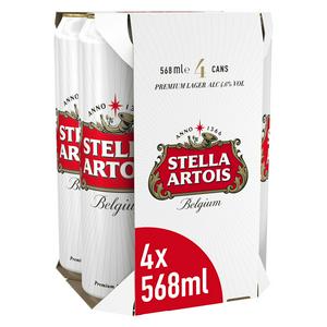 Stella Artois Lager Beer PINT Cans 4x568ml