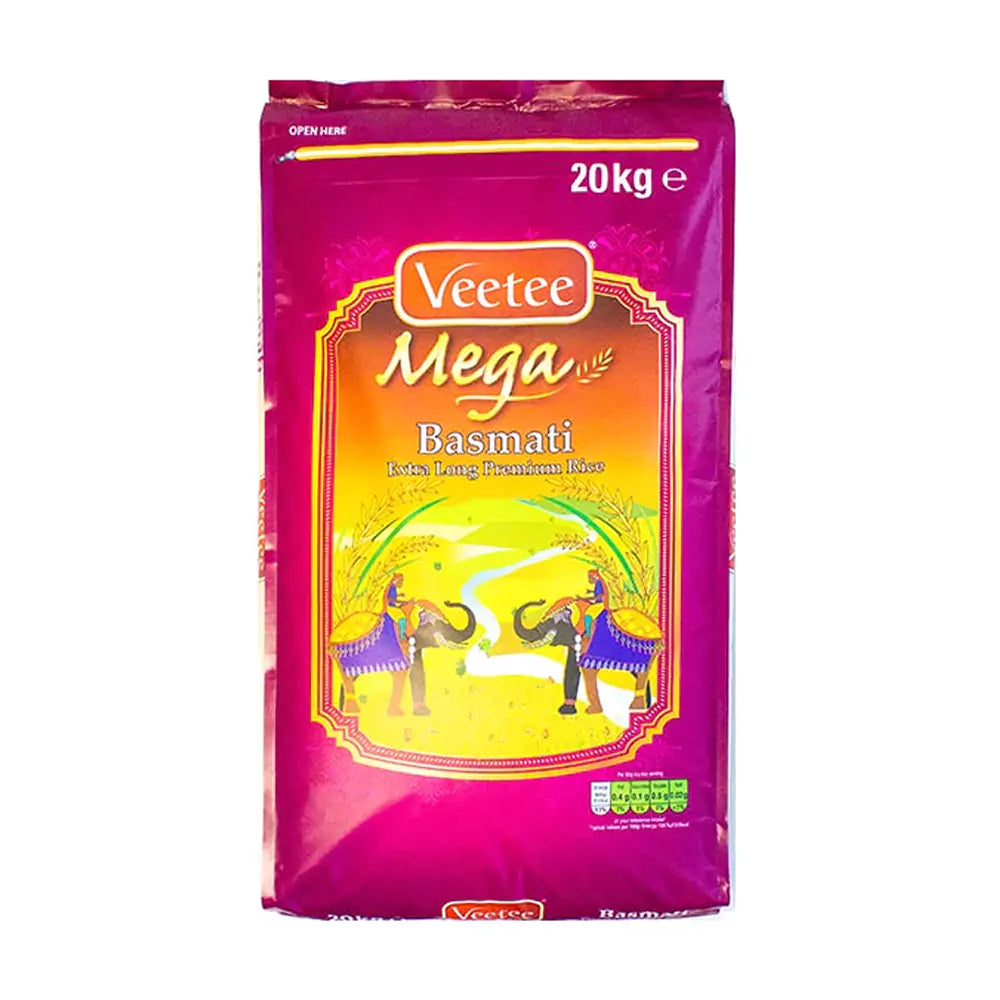 Veetee Mega Premium Basmati Extra lomng rice 20kg (Available only at shop/ local delivery only)