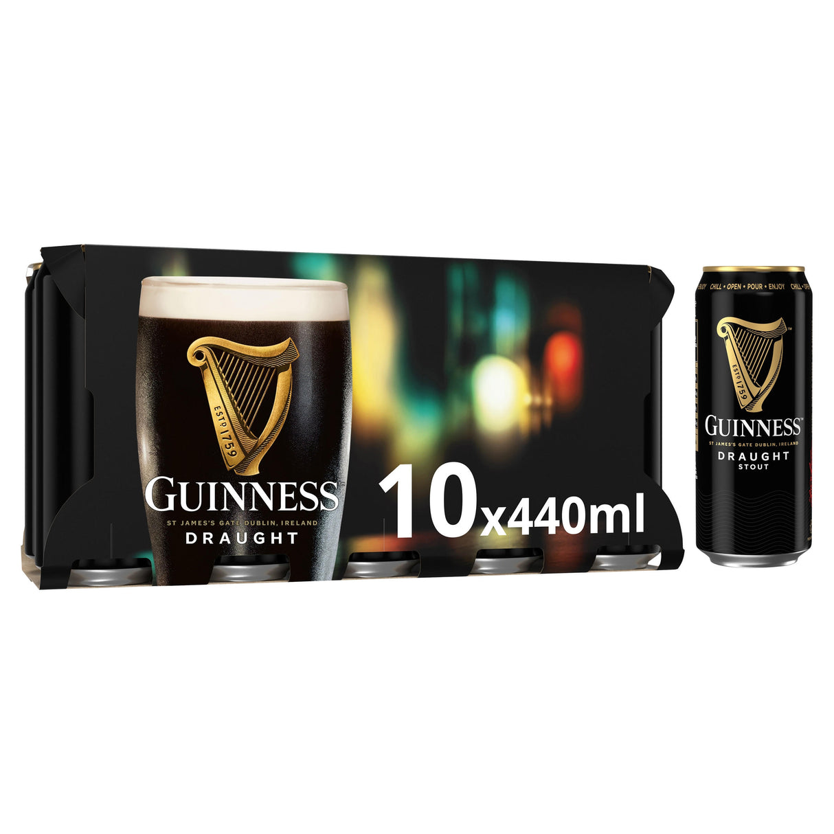 Guinness Draught Stout Beer 10 x 440ml Can