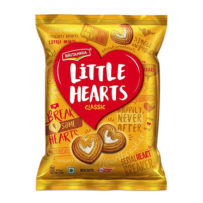 Britannia Little Hearts | 75g | Classic | Heart-shaped | Sweet Biscuits | Aromatic flavours | Delicious Taste