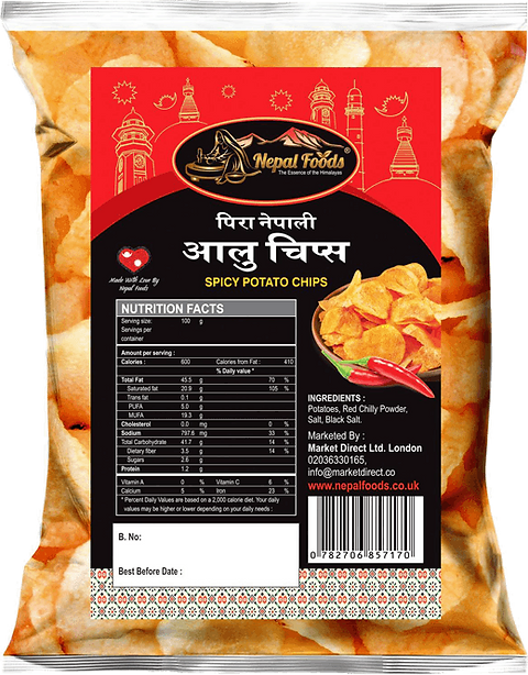 Nepal Foods Spicy Potato Chips 200g