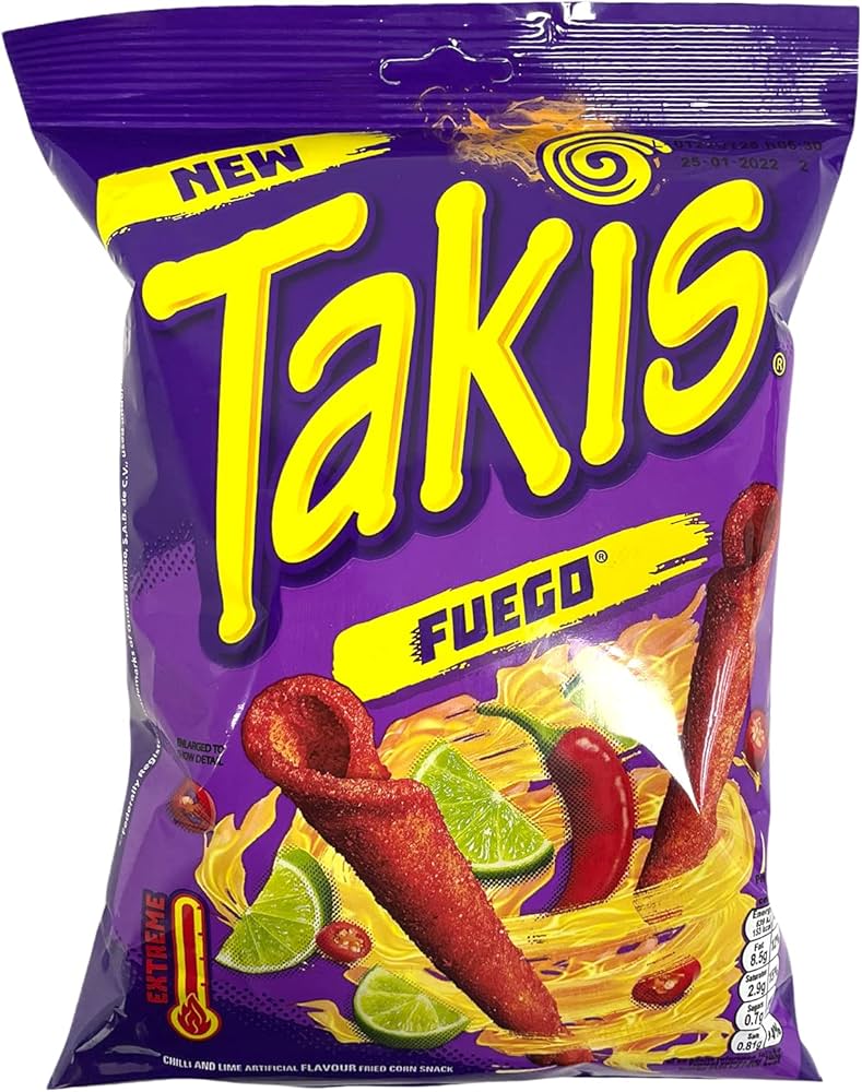 Takis Fuego Chilli and Lime Artificial Flavour Fried Corn Snack 180g