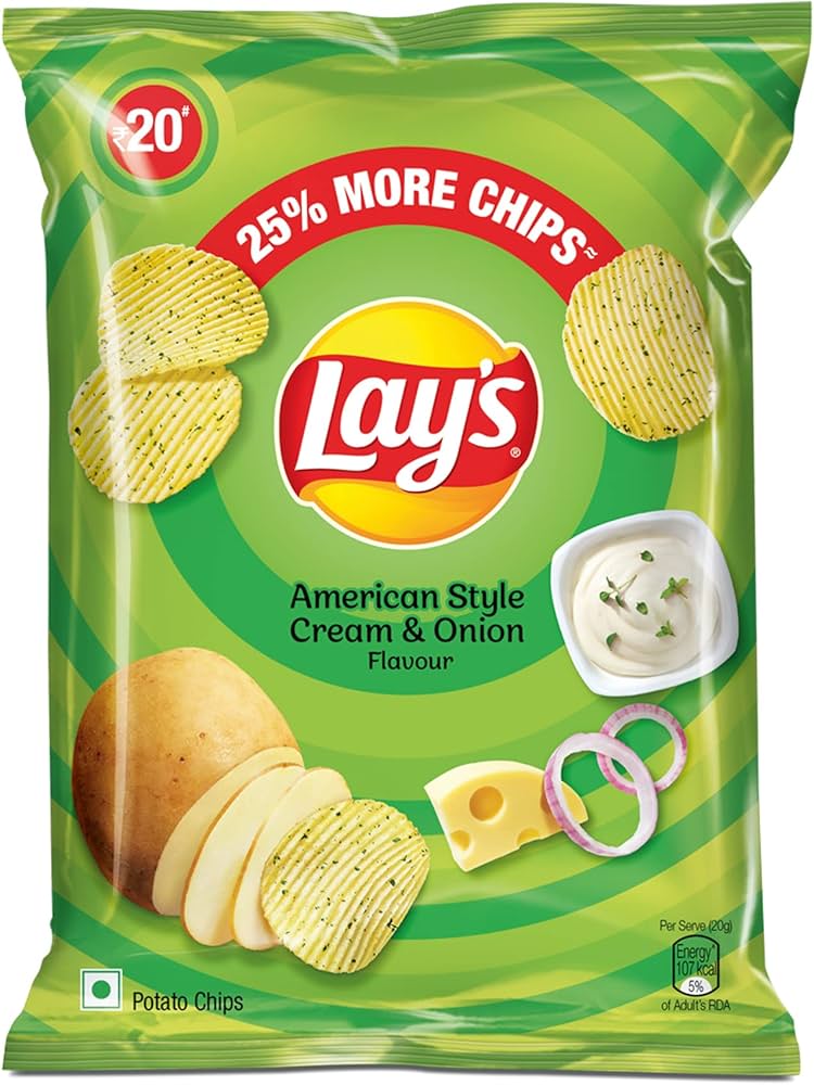 lay's american style cream and onion 20g