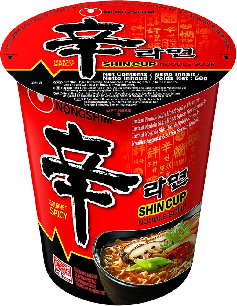 Nong Shim Spicy Shin Cup Noodle Soup 68g