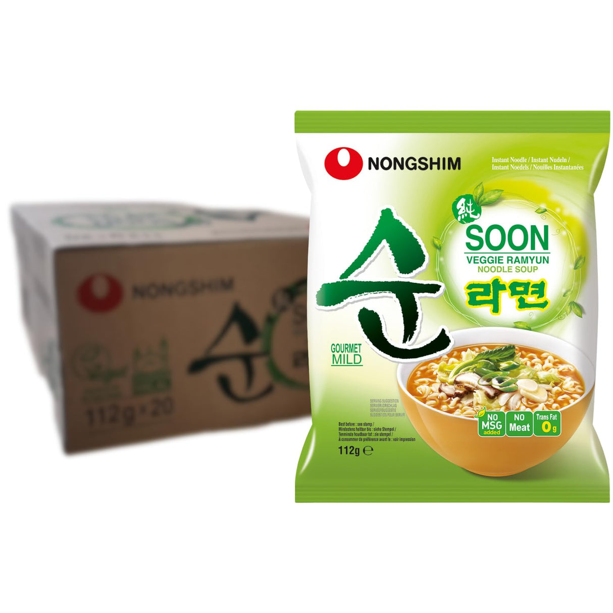 Nongshim soon veggie ramyun noodle pk of 20 box