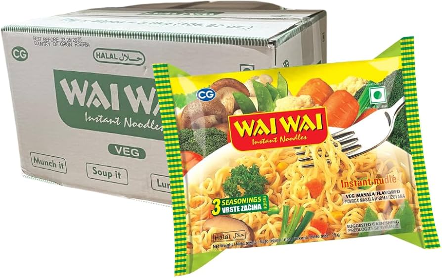 Wai Wai Instant Noodles Vegetable Flavoured pk of 30 box